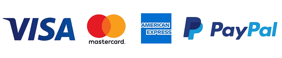 We Accept Visa, MasterCard, Amex, PayPal